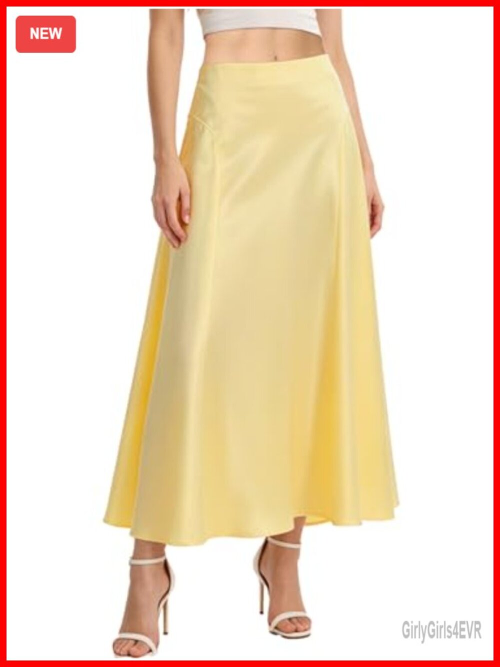 Satin Maxi Skirt High Waisted A Line Flowy Long Skirt Women's Casual